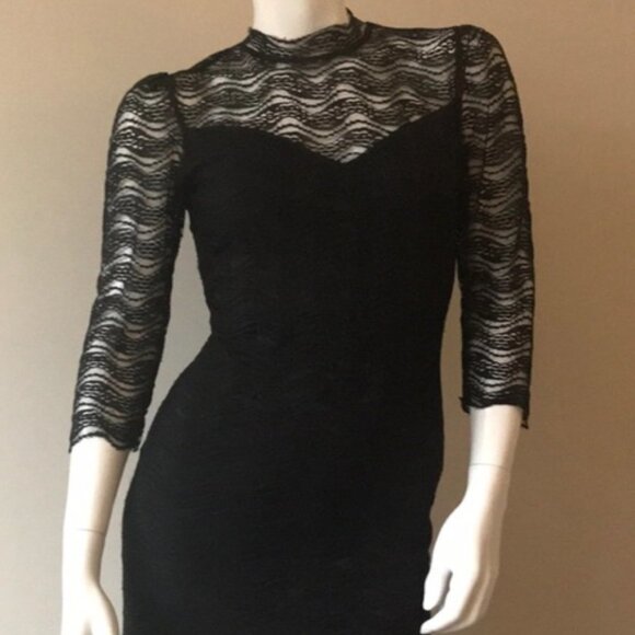 Dolce Vita Black Lace Mini Dress - Picture 3 of 8